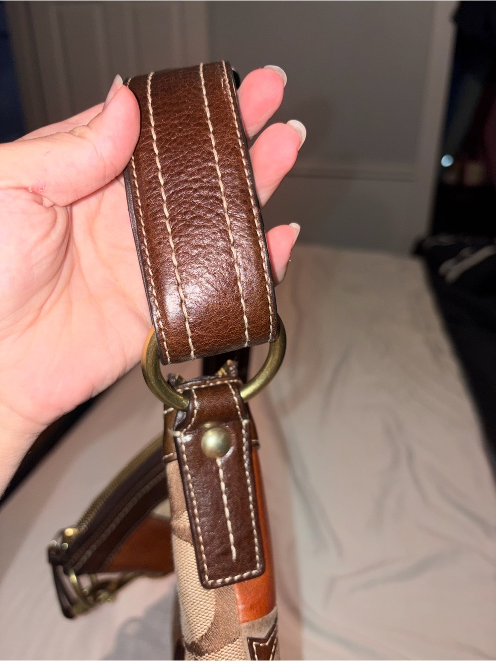 Coach Patchwork Signature & Leather Shoulder Bag in Brown Tones - Picture 11 of 12